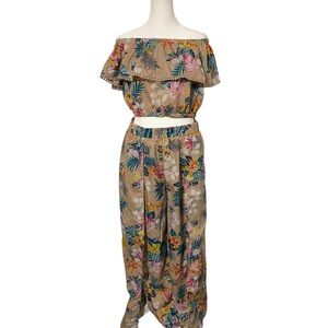 NWT Thread Story Tropical Print Pants Set